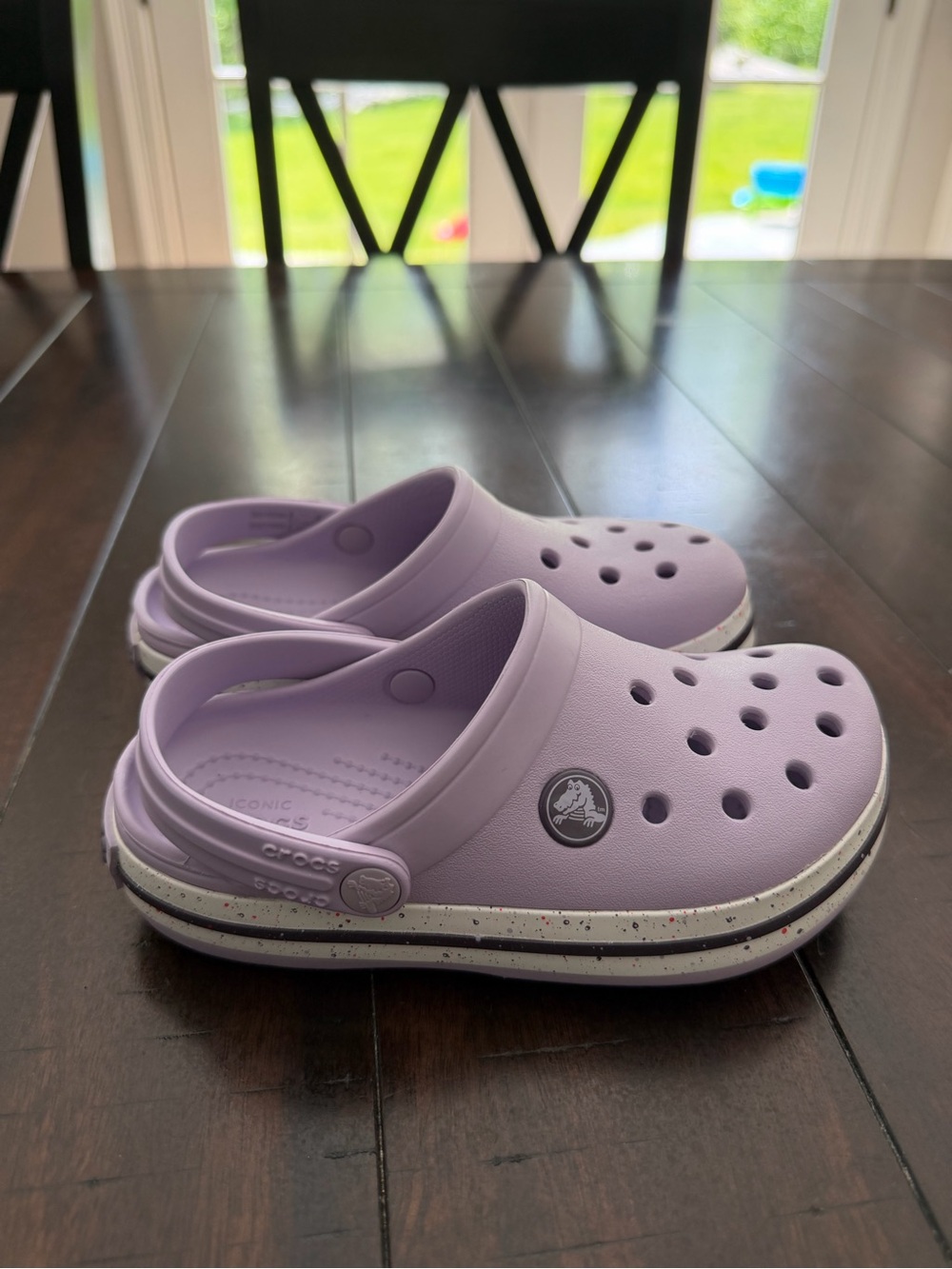 CROCS Kids Light Purple Classic Clog with Speckled Midsole